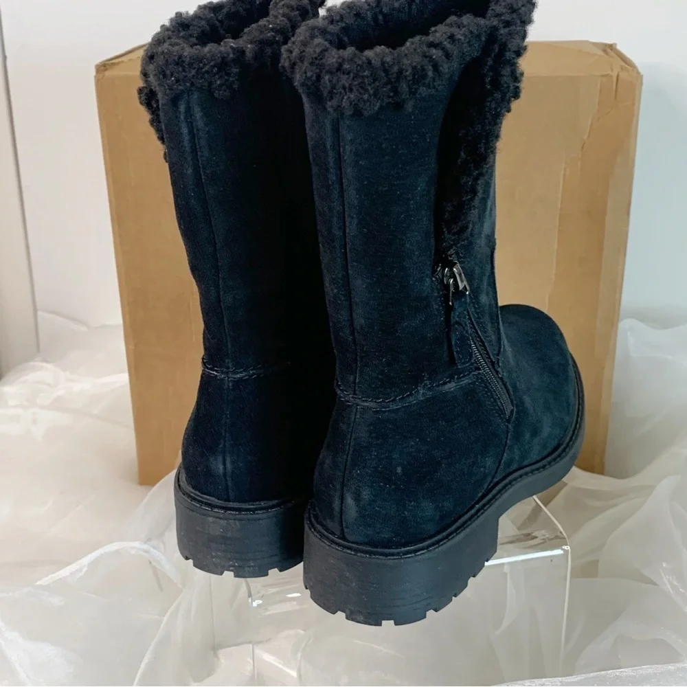 Clarks Opal Zip (Black Suede) Women's Zip Boots Black Size 7